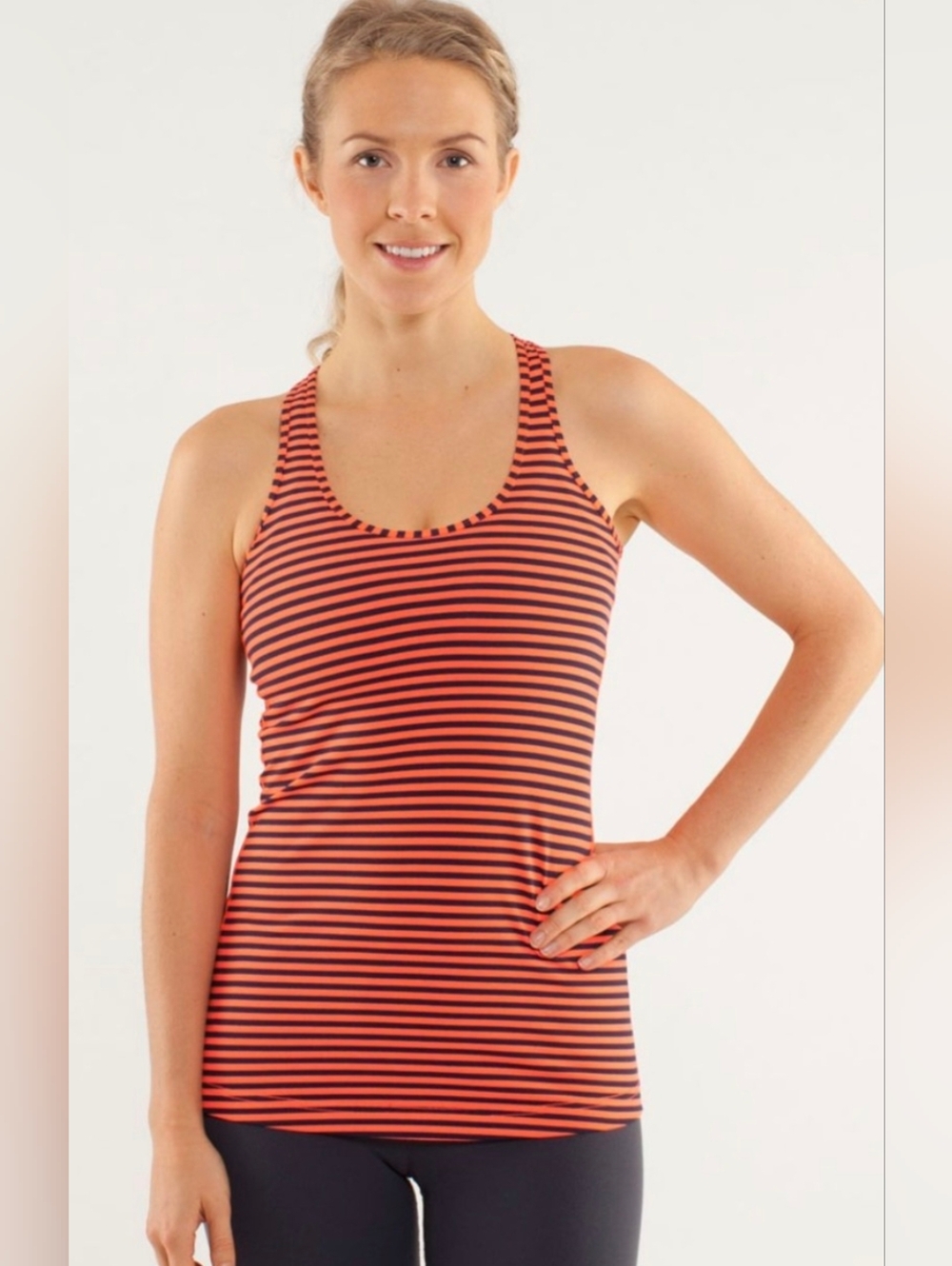 Womens Lululemon Striped  Racer Back Tank Size Medium
